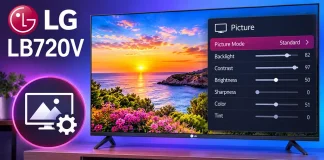 Paramètres d’image recommandés pour le LG LB720V