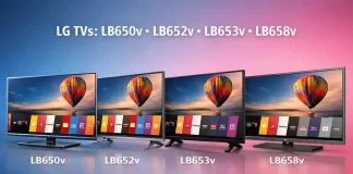Téléviseurs LG des séries LB650v, LB652v, LB653v et LB658v