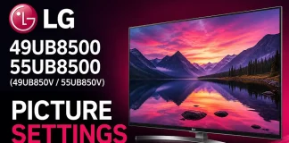 Paramètres recommandés pour LG 49UB8500 / 55UB8500 (49UB850V / 55UB850V)