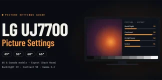 Réglages de l’image du LG UJ7700 pour les modèles 49UJ7700, 55UJ7700, 60UJ7700 et 65UJ7700 (États-Unis et Canada)
