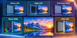 Types de rétroéclairage des téléviseurs, Direct LED, Edge LED, Full Array FALD, Micro RGB et Mini LED