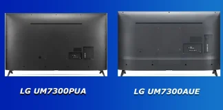 LG TV UM7300PUA vs UM7300AUE – différences