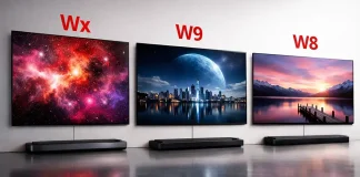 Comparaison des téléviseurs LG OLED WX, W9 et W8