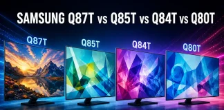 Samsung Q87T vs Q85T vs Q84T vs Q80T — quelle est la différence
