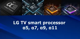 LG TV α5, α7, α9, α11 smart processor : générations