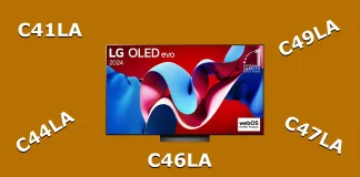 Différence de téléviseur LG OLED entre les modèles C41LA, C44LA, C45LA, C46LA, C47LA, C48LA, C49LA