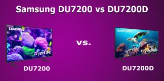Téléviseur Samsung DU7200D vs DU7200