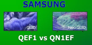 TV Samsung QN1EF vs QEF1 — Gamme 2025