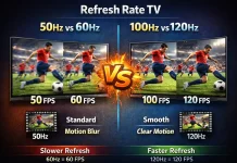 Taux de rafraîchissement du téléviseur 50 (60) Hz vs 100 (120) Hz