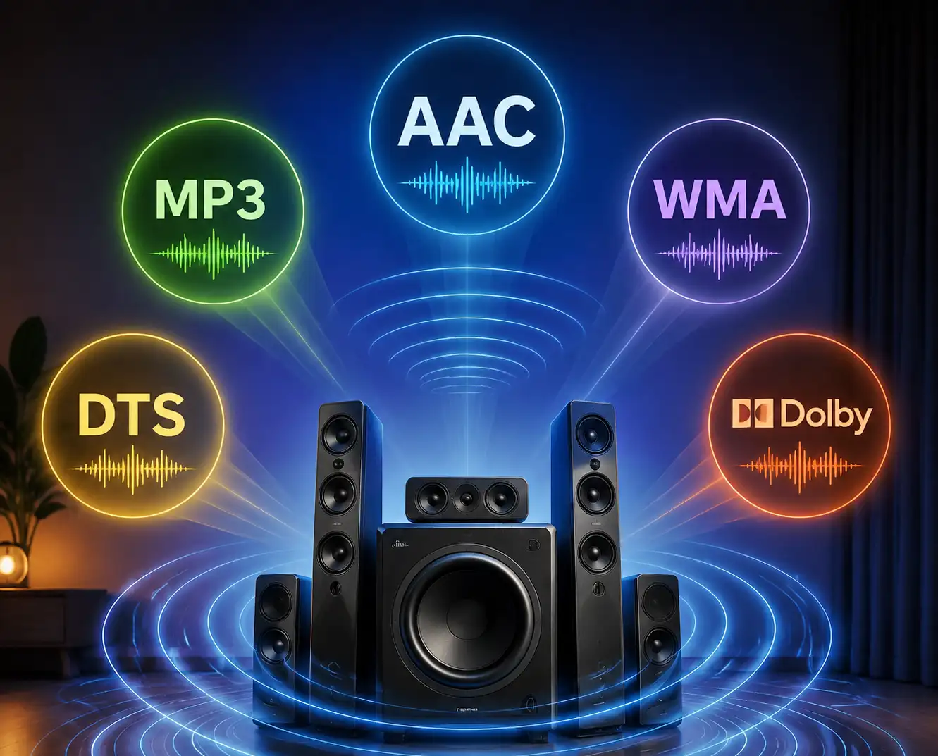 Audio codecs AAC, MP3, WMA, DTS, Dolby explained