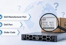 Que signifient Manufacturer Part, Dell Part et Order Code chez Dell ?