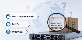 Que signifient Manufacturer Part, Dell Part et Order Code chez Dell ?